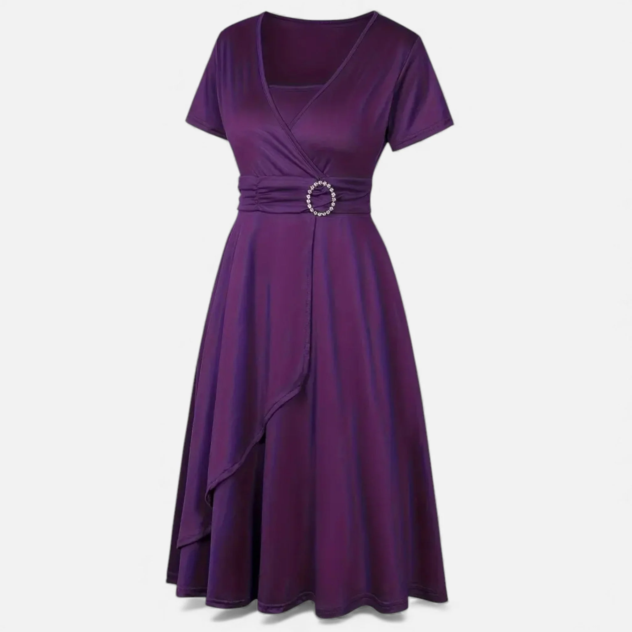 Women’s V-Neck Evening Dress with short sleeves - Image 17
