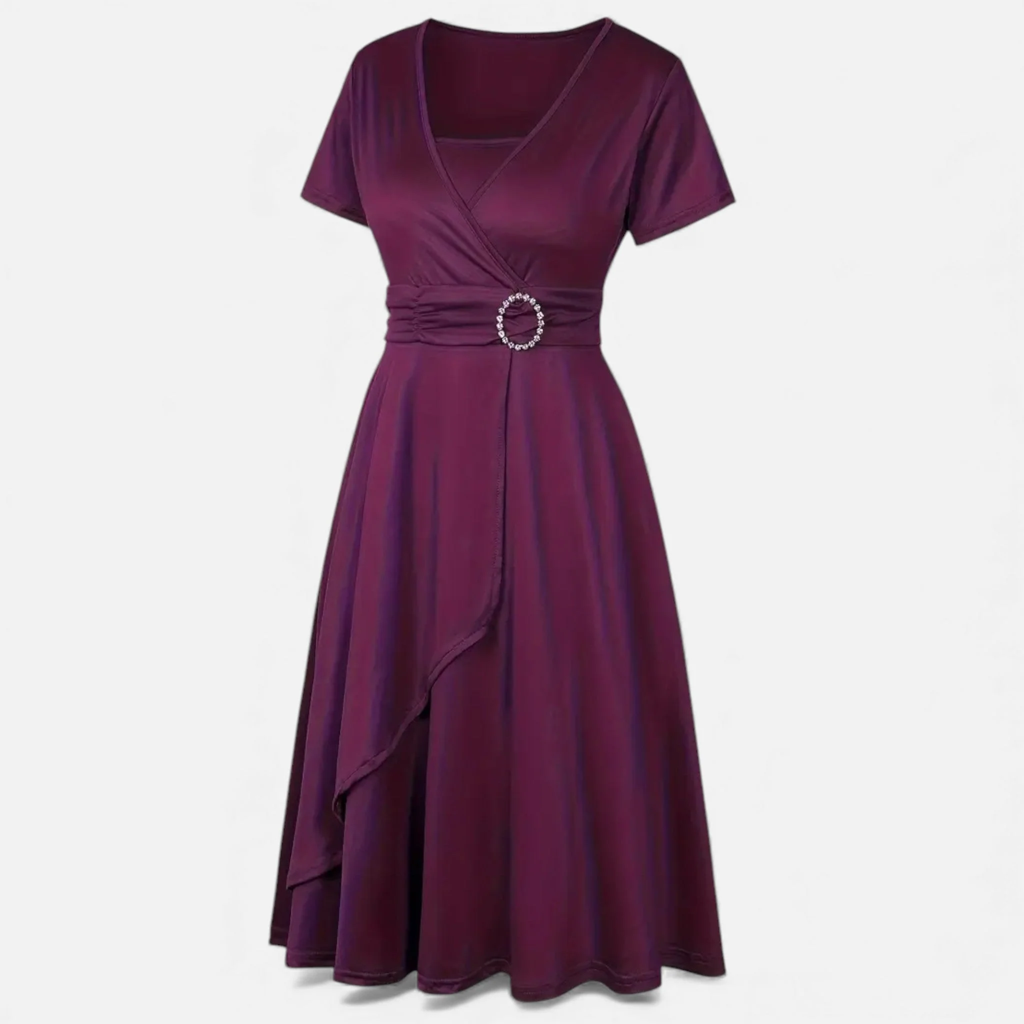 Women’s V-Neck Evening Dress with short sleeves - Image 21