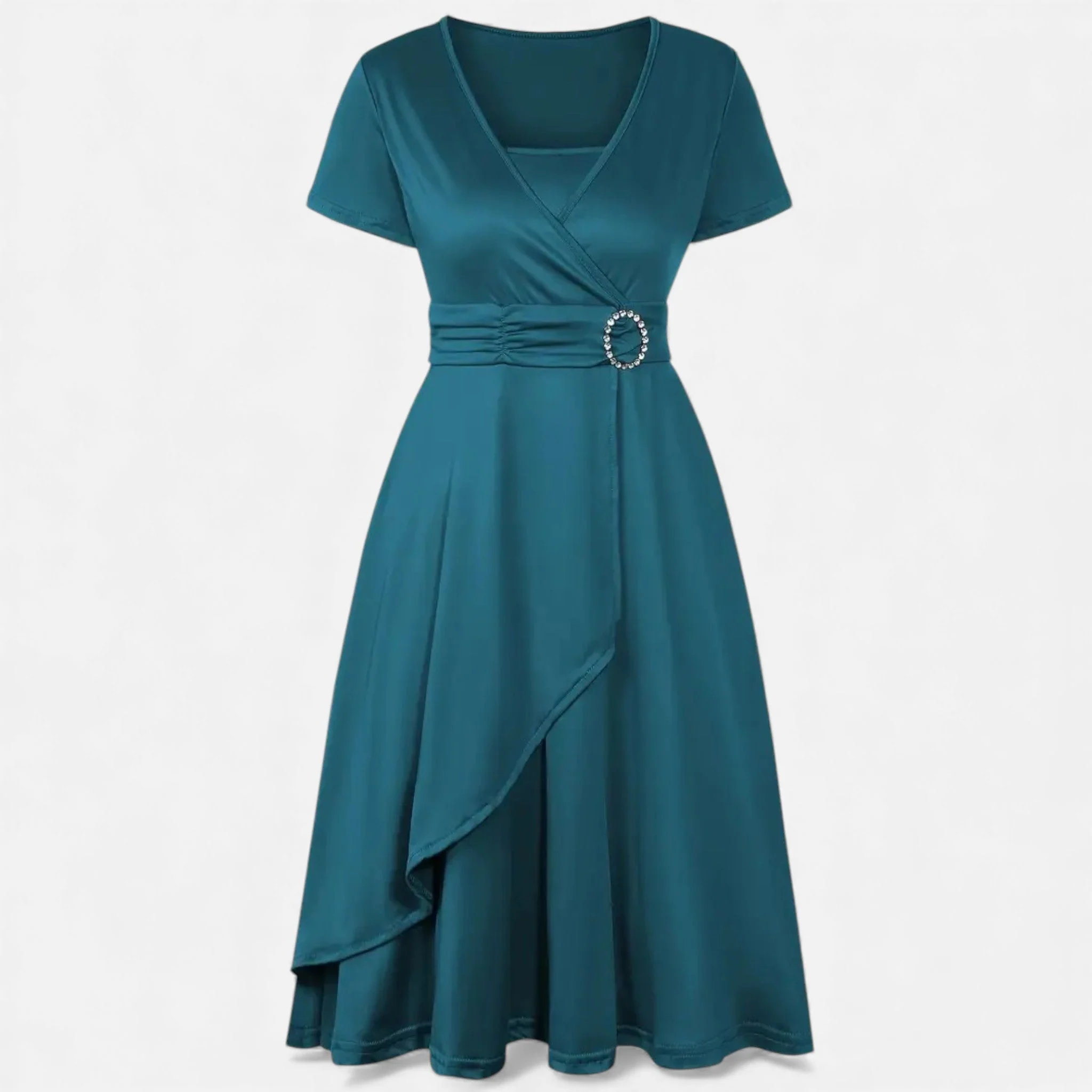 Women’s V-Neck Evening Dress with short sleeves - Image 23