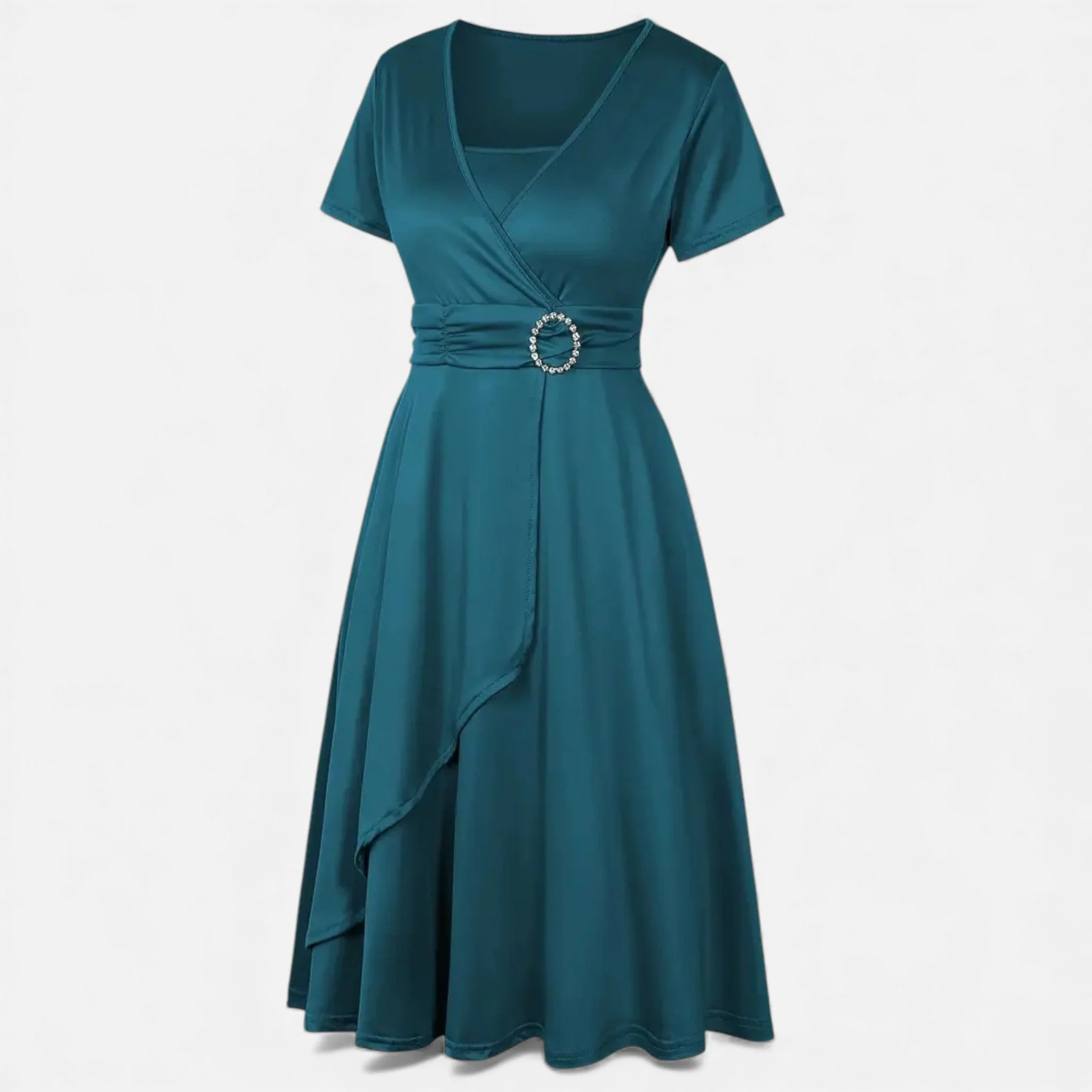 Women’s V-Neck Evening Dress with short sleeves - Image 25