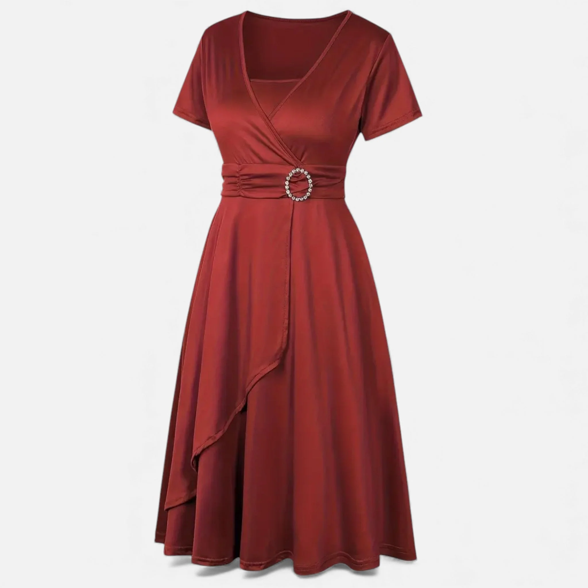 Women’s V-Neck Evening Dress with short sleeves - Image 28