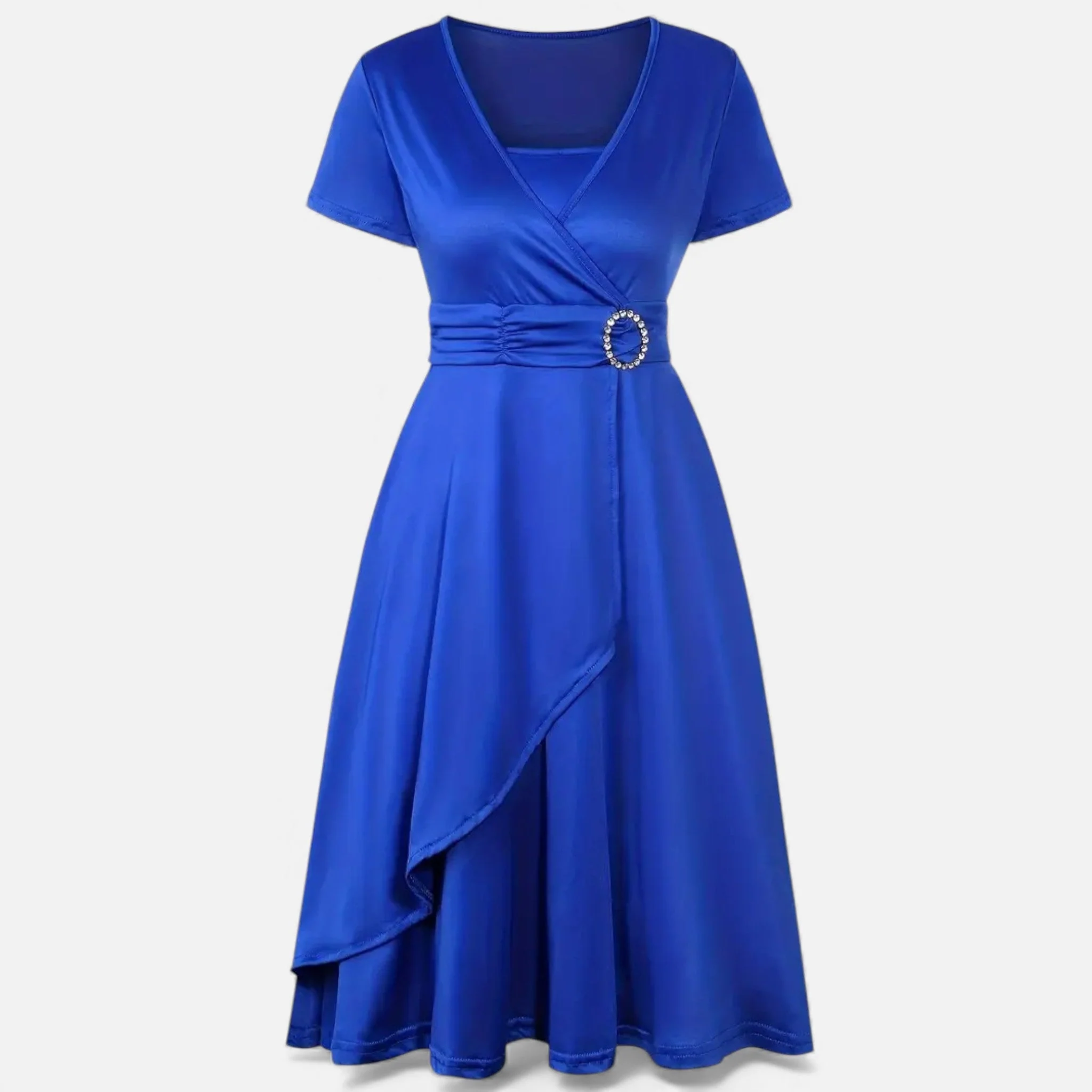 Women’s V-Neck Evening Dress with short sleeves - Image 30