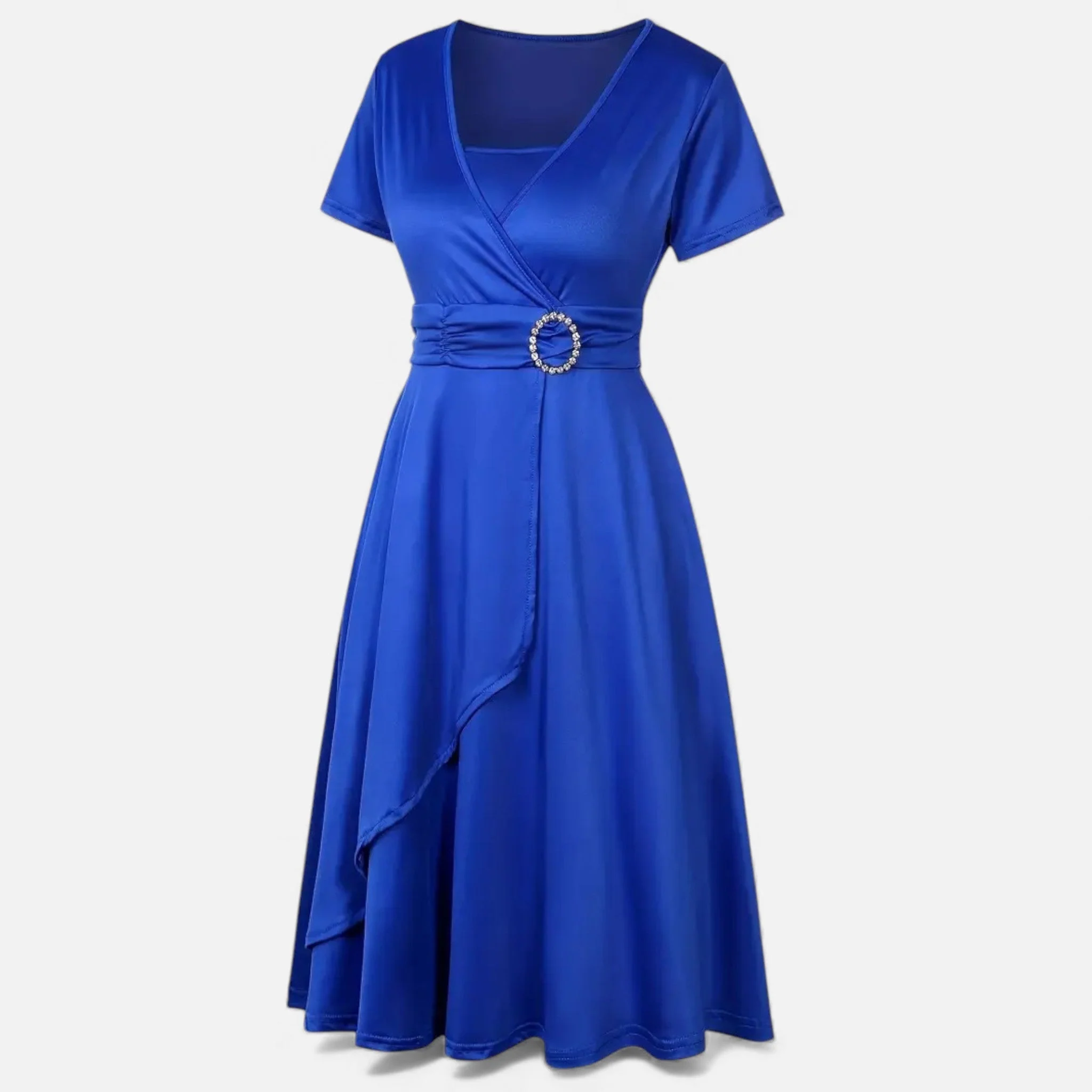 Women’s V-Neck Evening Dress with short sleeves - Image 32