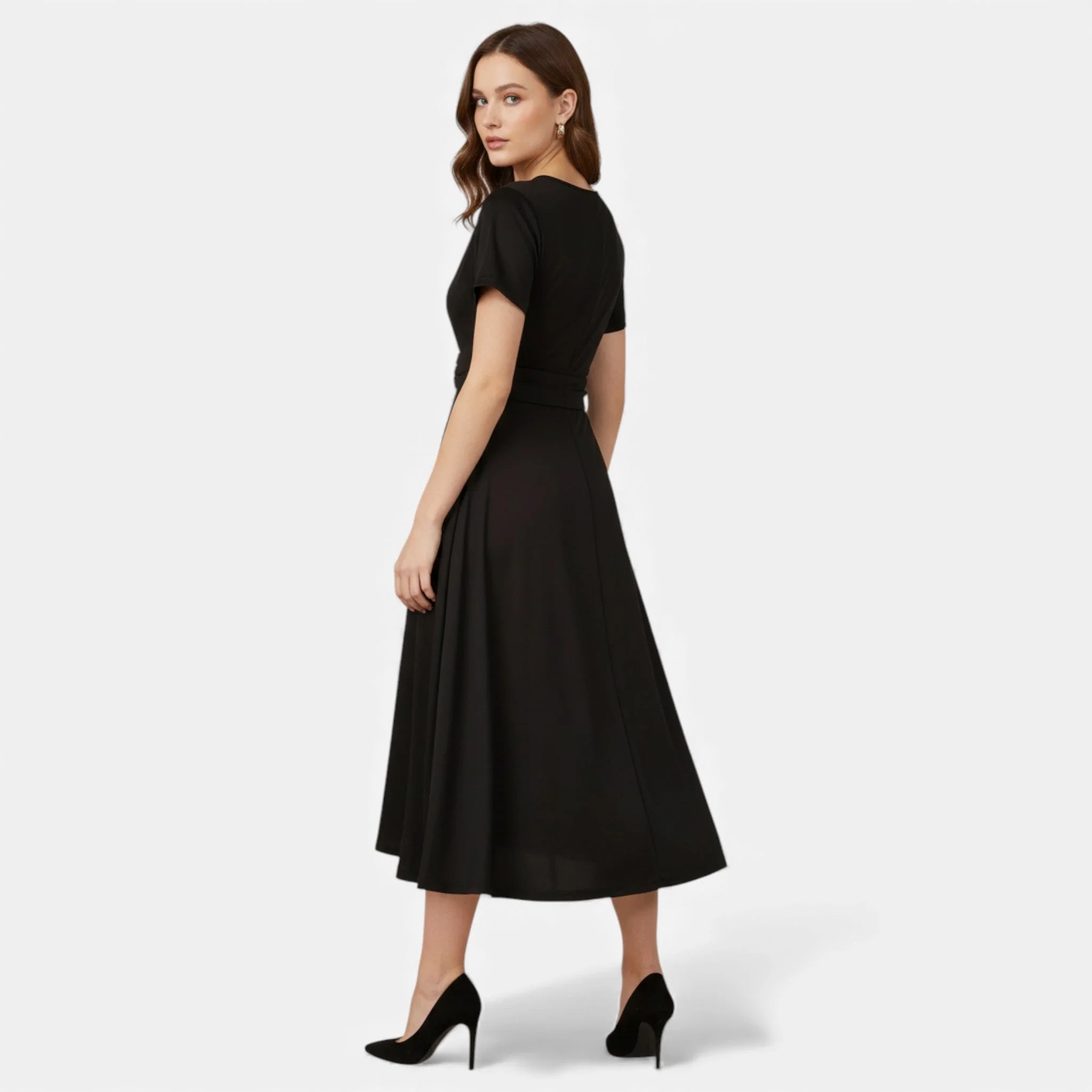 Women’s V-Neck Evening Dress with short sleeves - Image 5