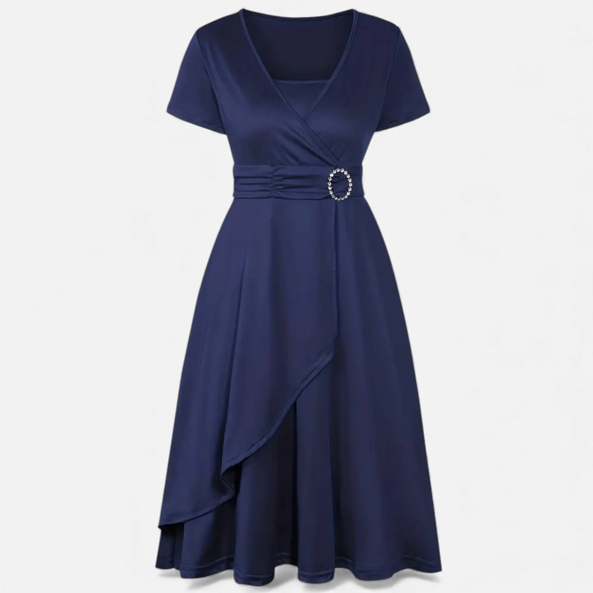 Women’s V-Neck Evening Dress with short sleeves - Image 7