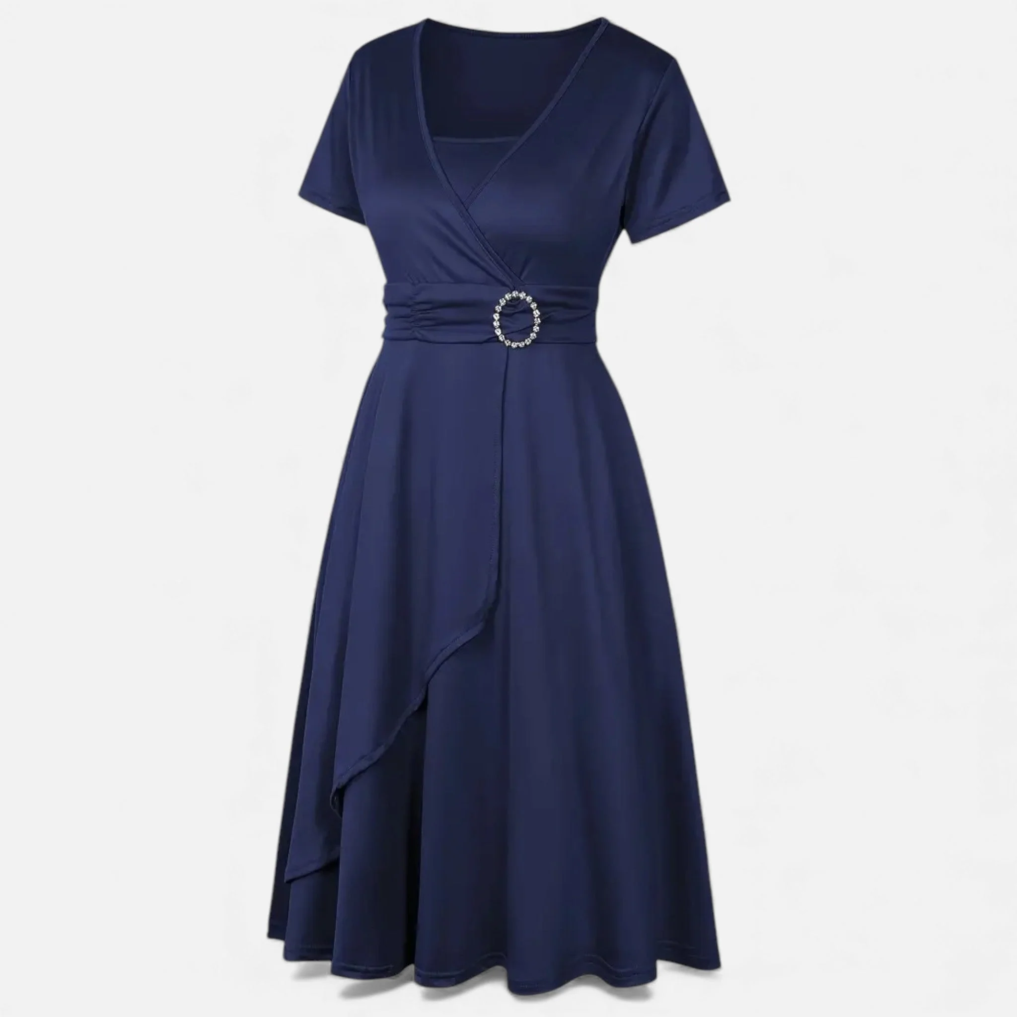 Women’s V-Neck Evening Dress with short sleeves - Image 9