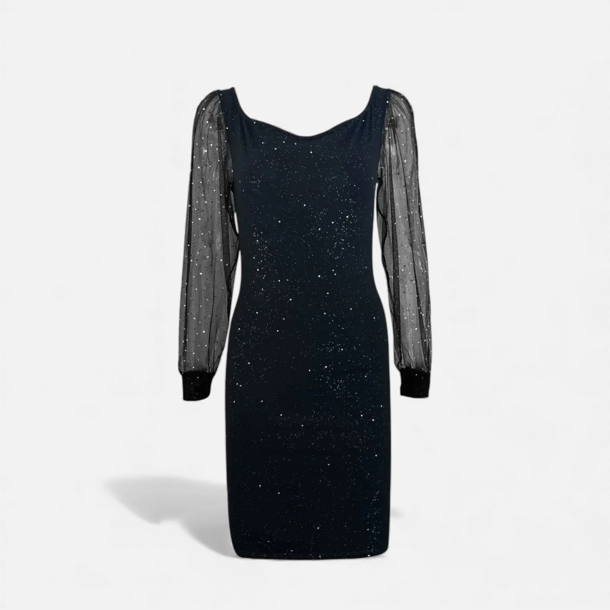 Women’s V-Neck Sequin Mesh Bodycon Stretch Dress - Image 10