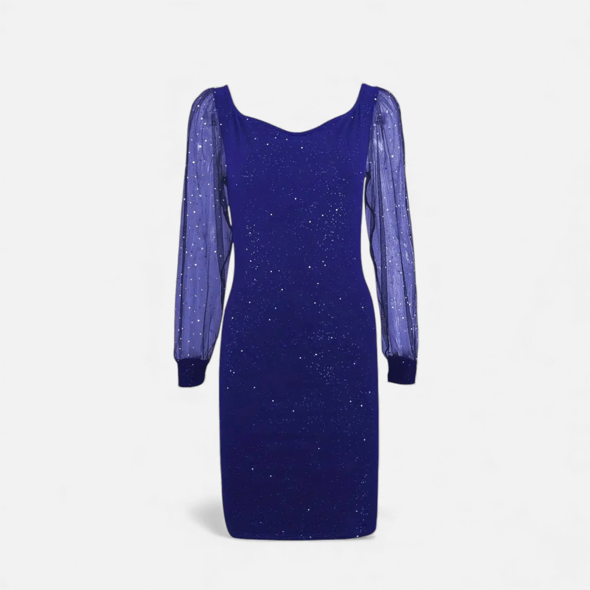 Women’s V-Neck Sequin Mesh Bodycon Stretch Dress - Image 2