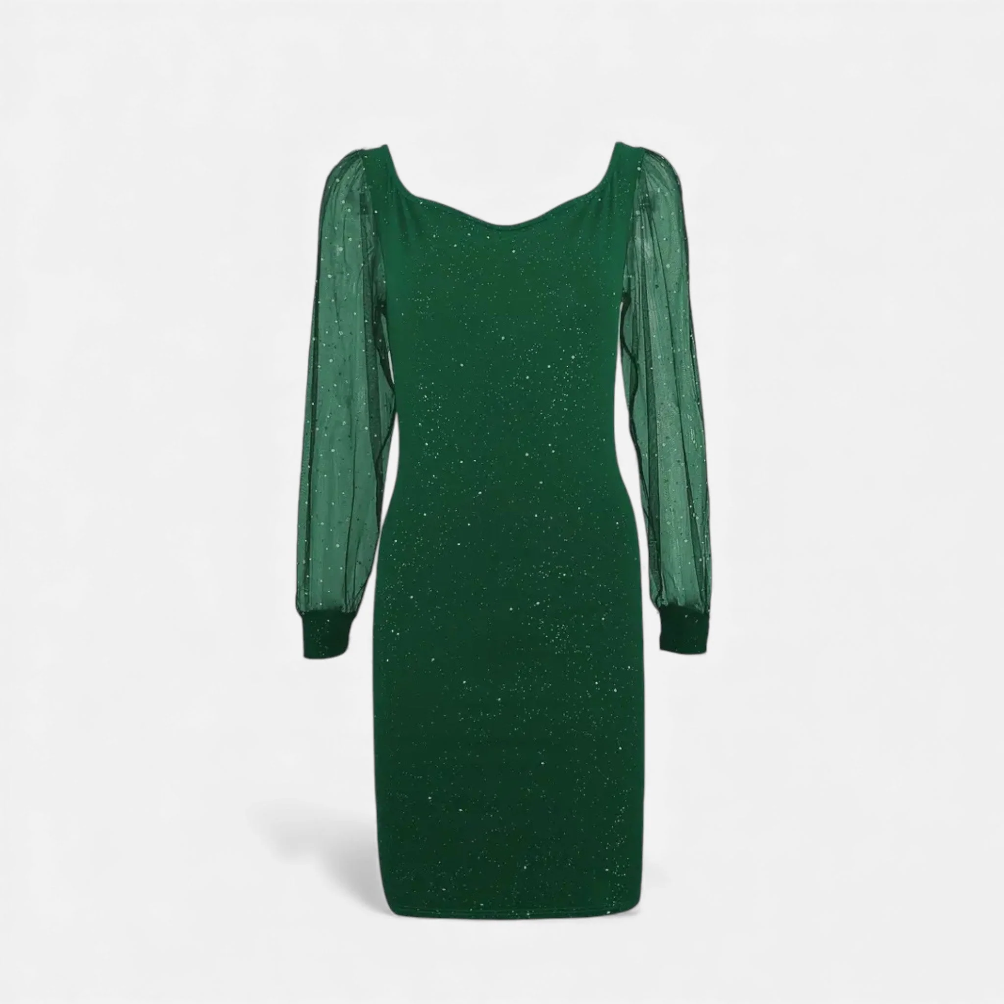 Women’s V-Neck Sequin Mesh Bodycon Stretch Dress - Image 5