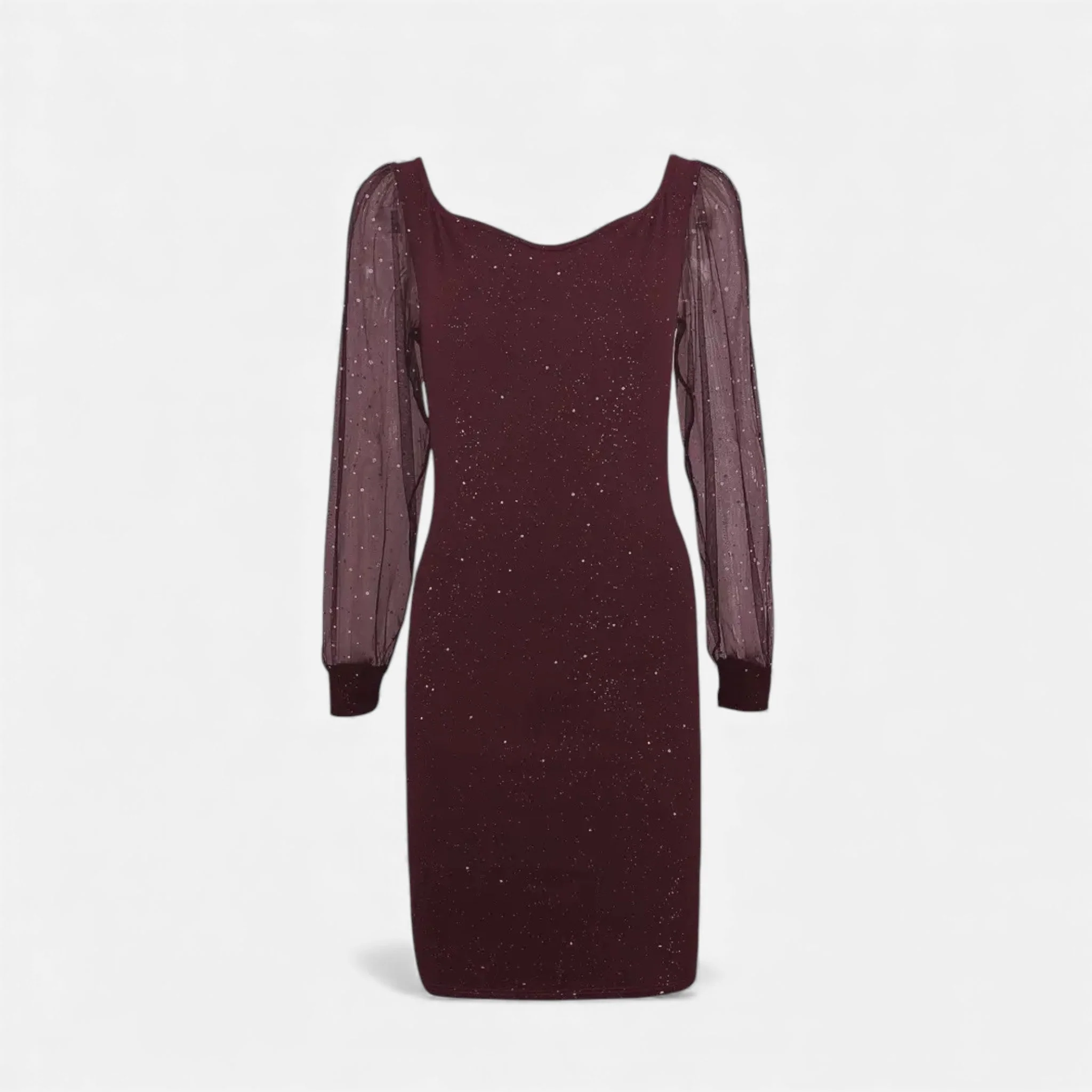 Women’s V-Neck Sequin Mesh Bodycon Stretch Dress - Image 7