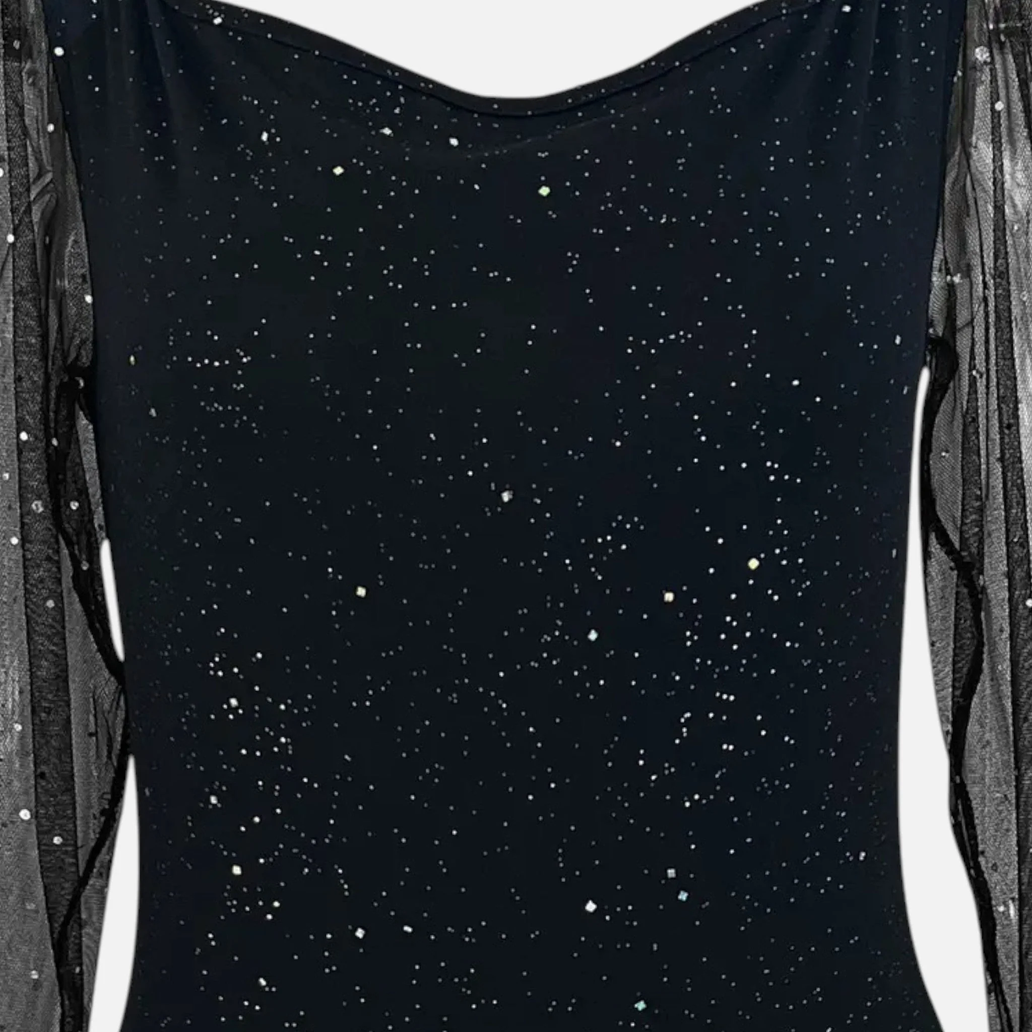 Women’s V-Neck Sequin Mesh Bodycon Stretch Dress - Image 9