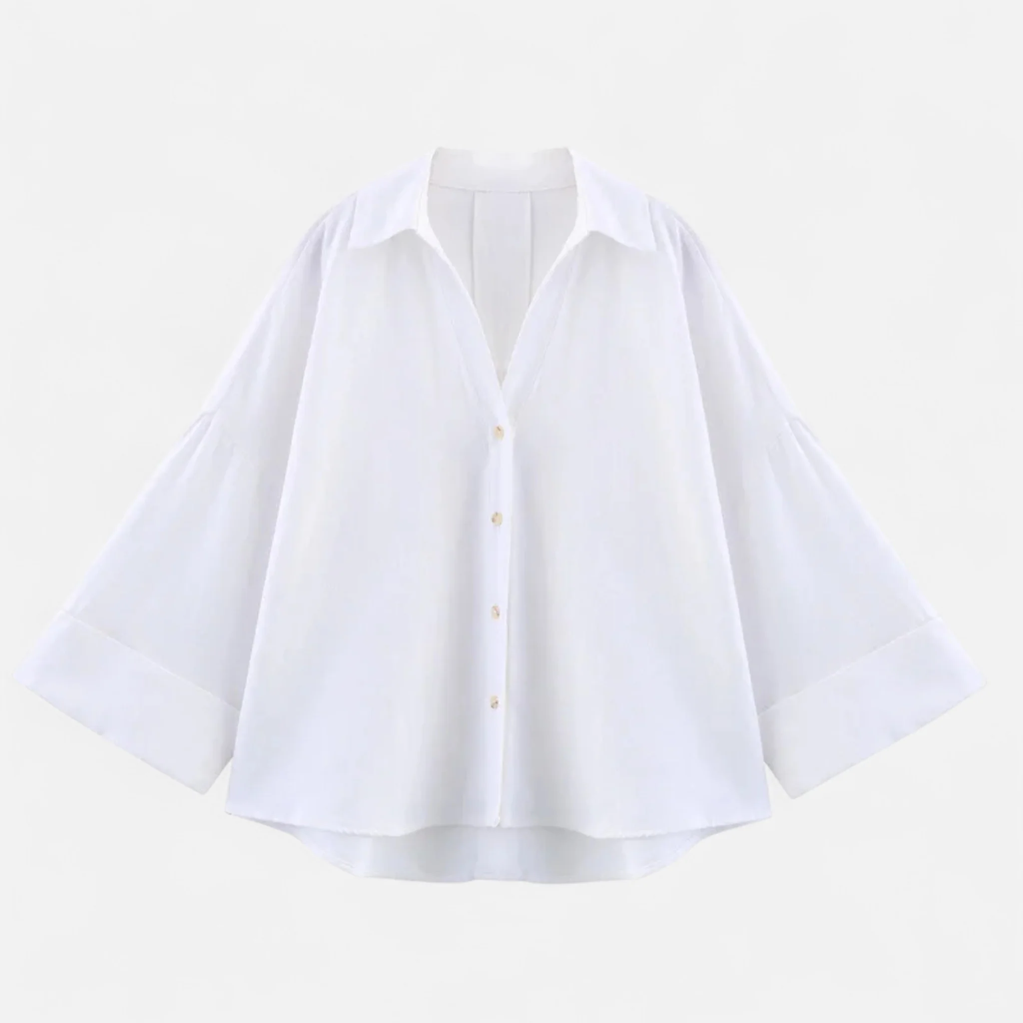 Women’s V-Neck Silk Blouse - Image 3