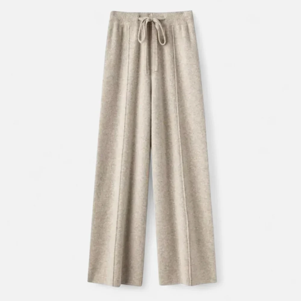 Women’s Wool Wide-Leg Knit Trousers - Image 11
