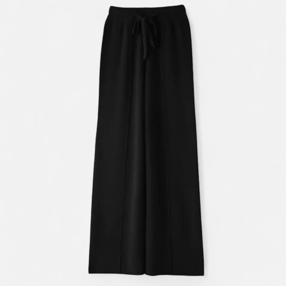 Women’s Wool Wide-Leg Knit Trousers - Image 3