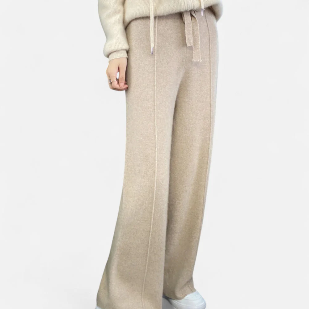 Women’s Wool Wide-Leg Knit Trousers - Image 5