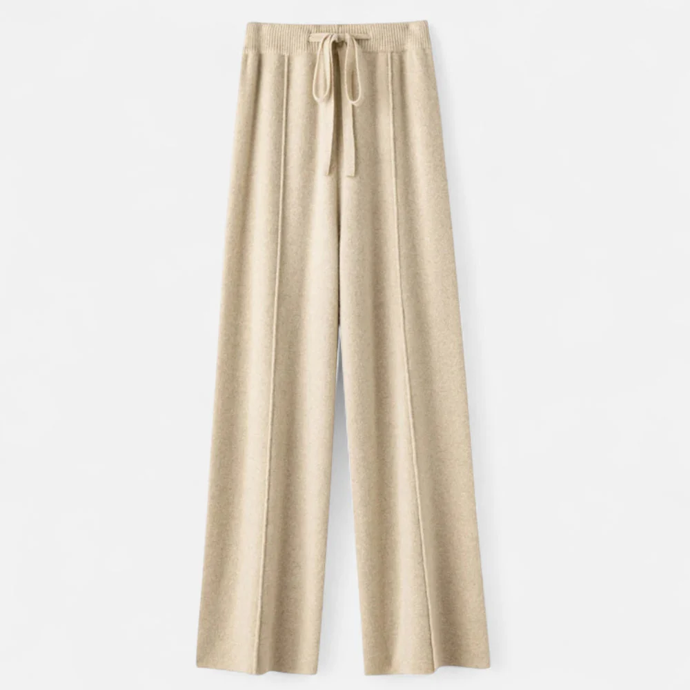 Women’s Wool Wide-Leg Knit Trousers - Image 7
