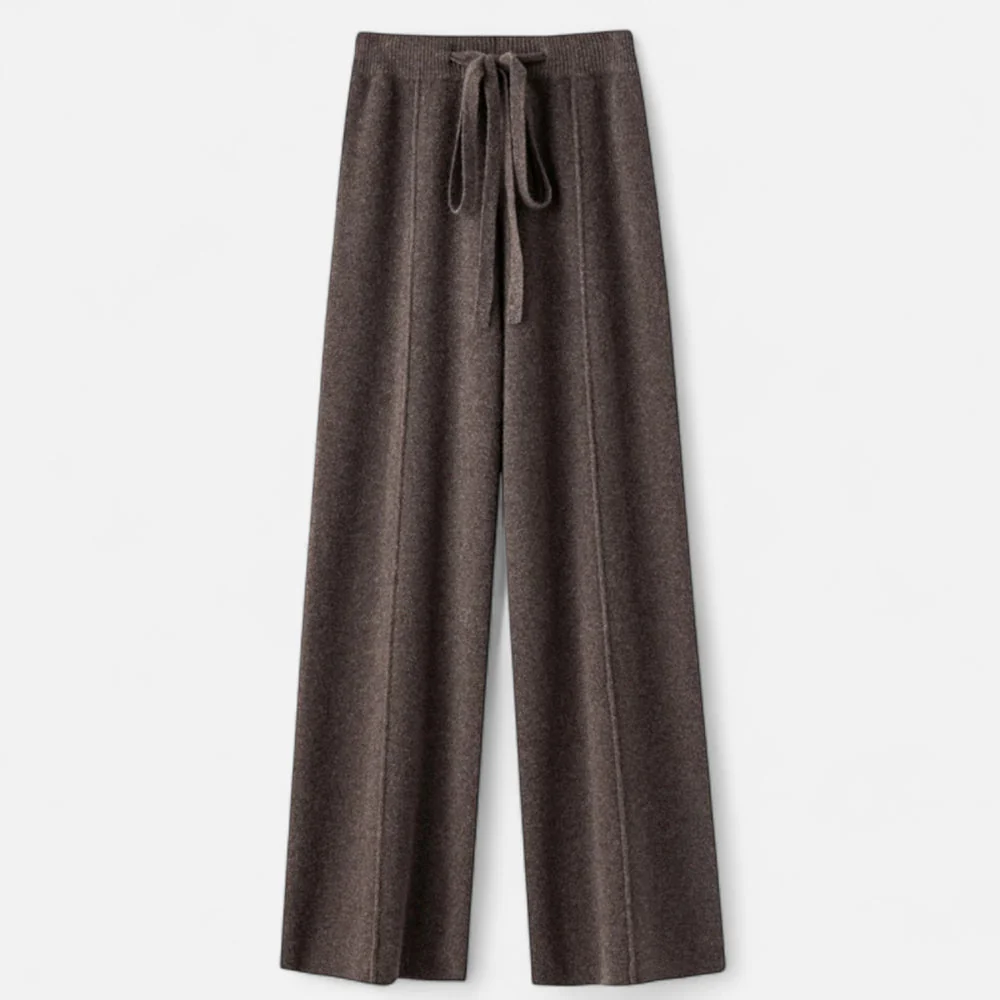 Women’s Wool Wide-Leg Knit Trousers - Image 9