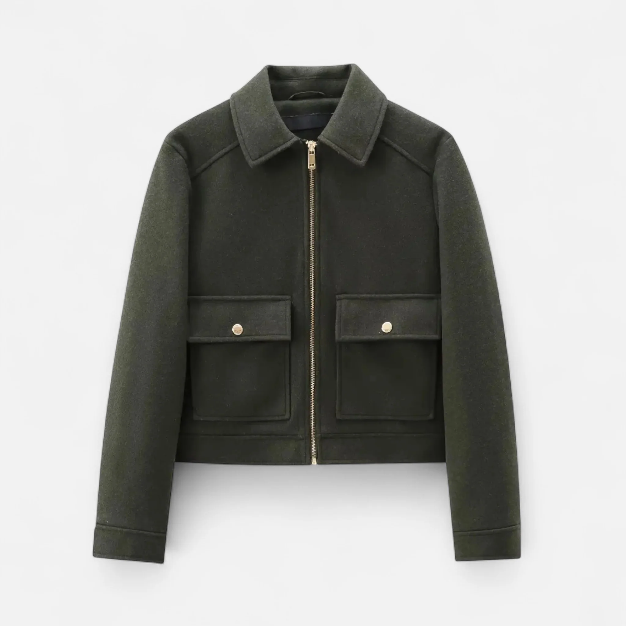 Women’s Zipped Coat with Pockets - Image 3