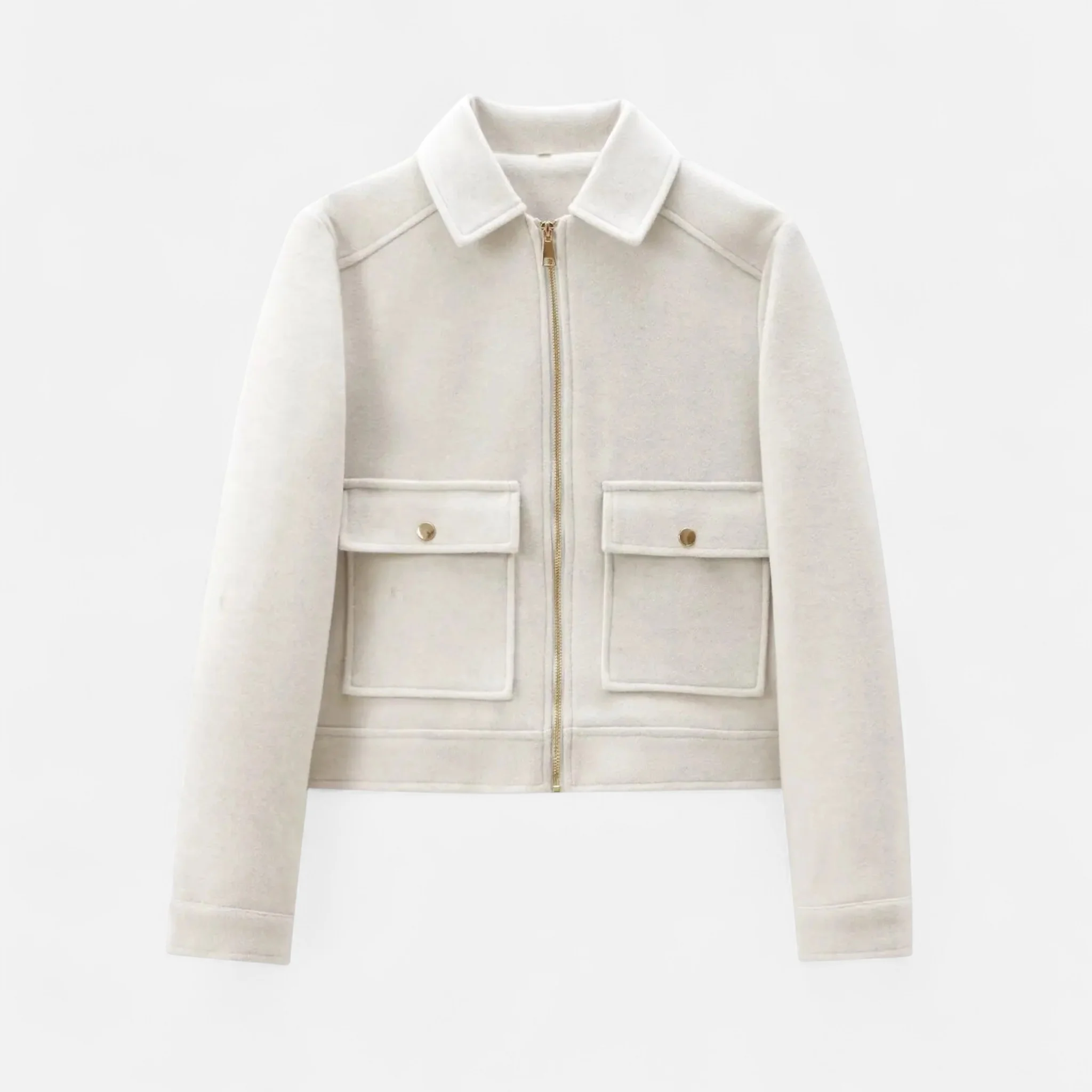 Women’s Zipped Coat with Pockets - Image 4