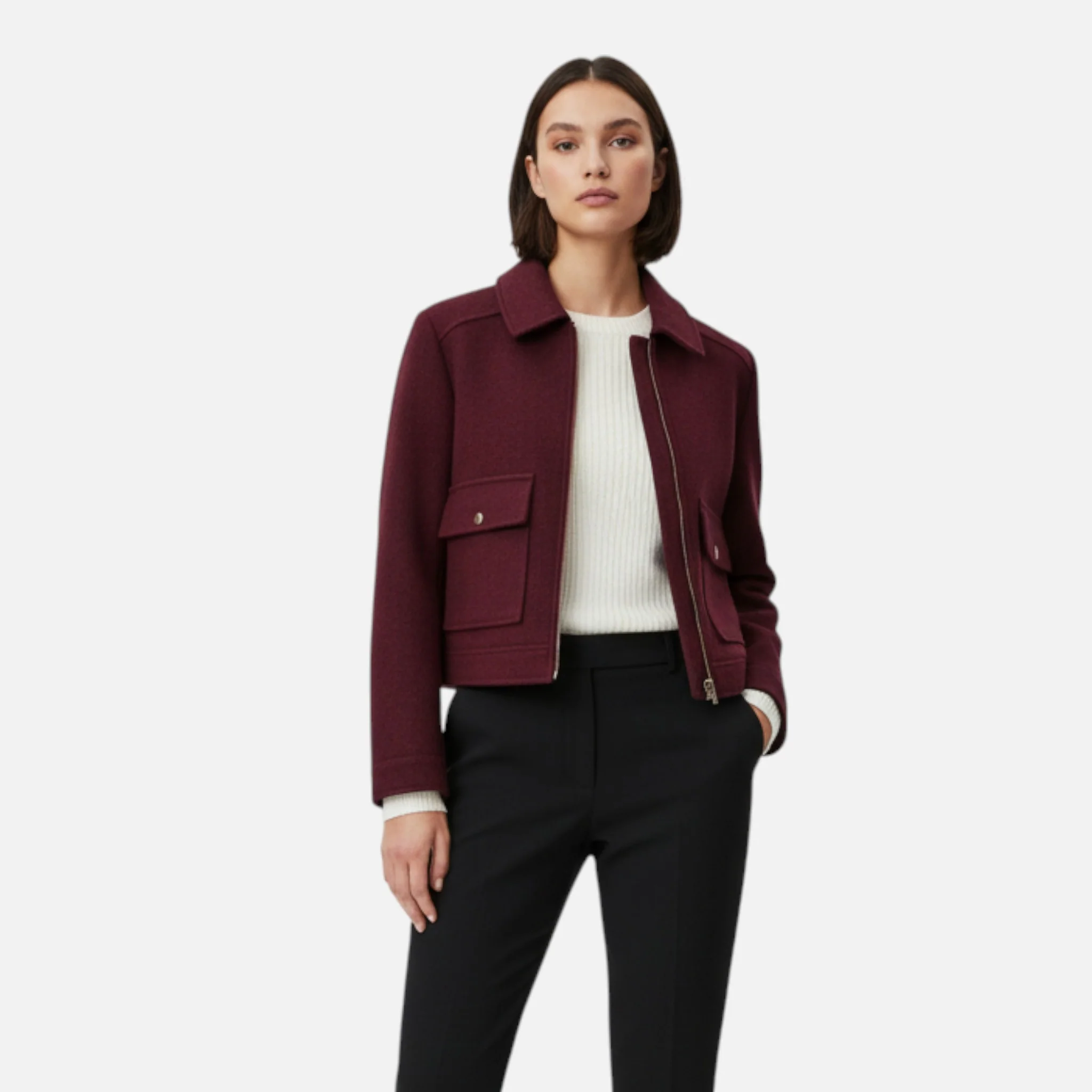 Women’s Zipped Coat with Pockets - Image 7