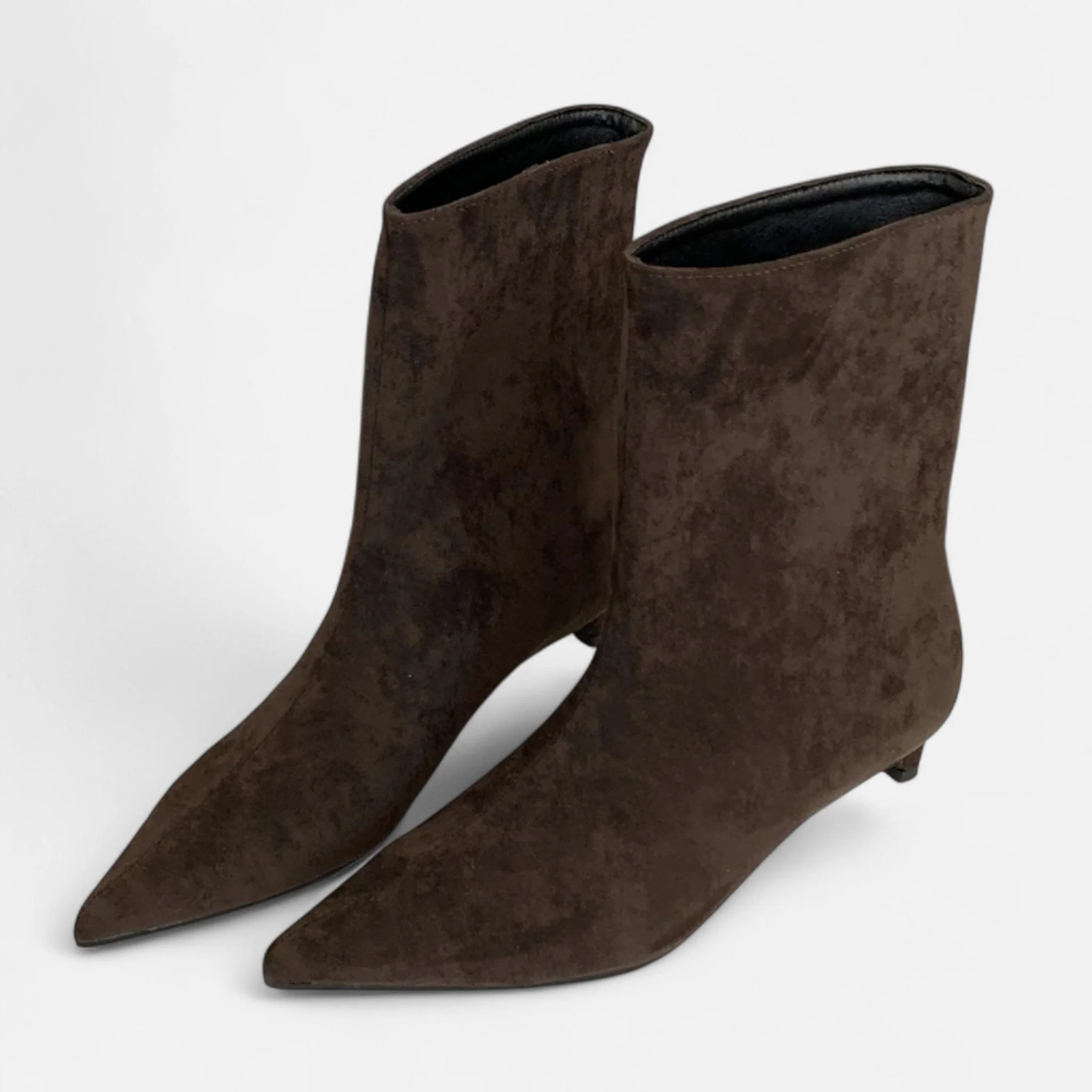 Women's Pointed Ankle Boots with Low Heel - Image 3