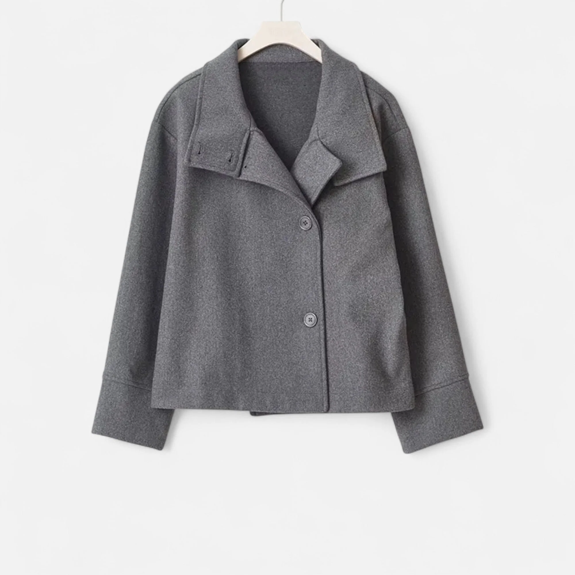 Women's Short Coat with Chic High Collar - Image 14