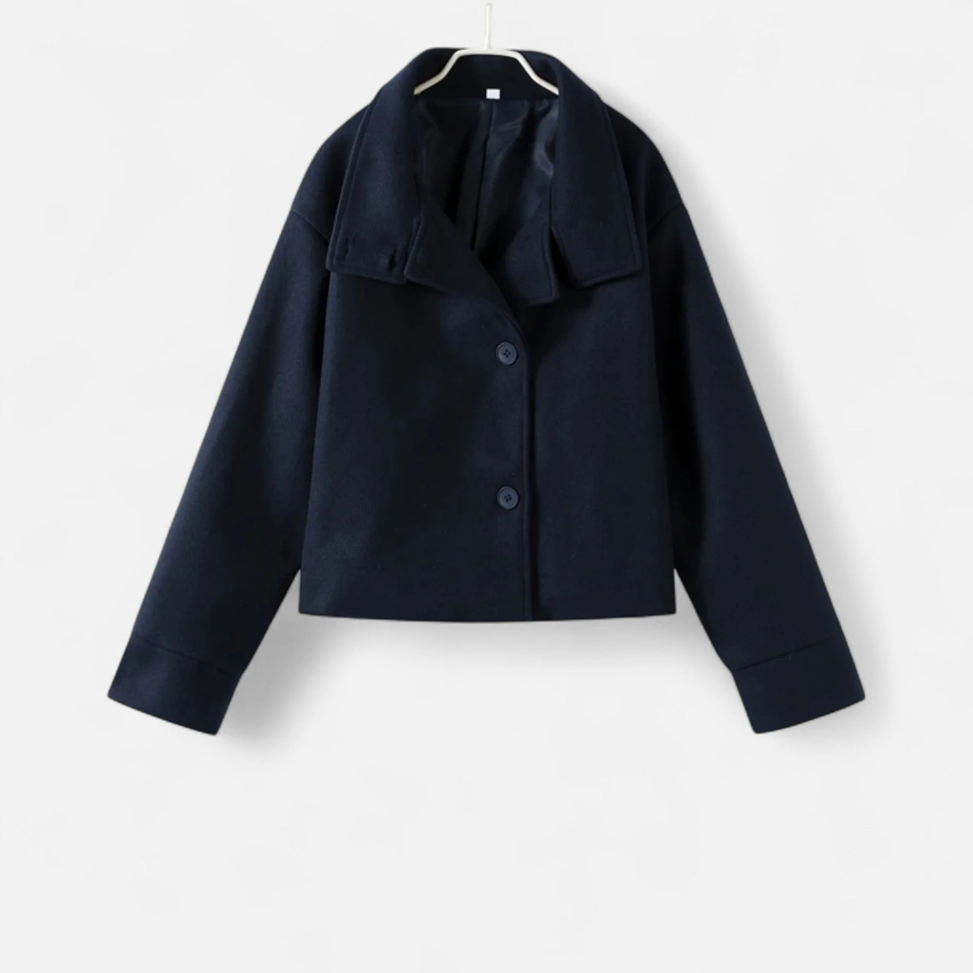 Women's Short Coat with Chic High Collar - Image 4