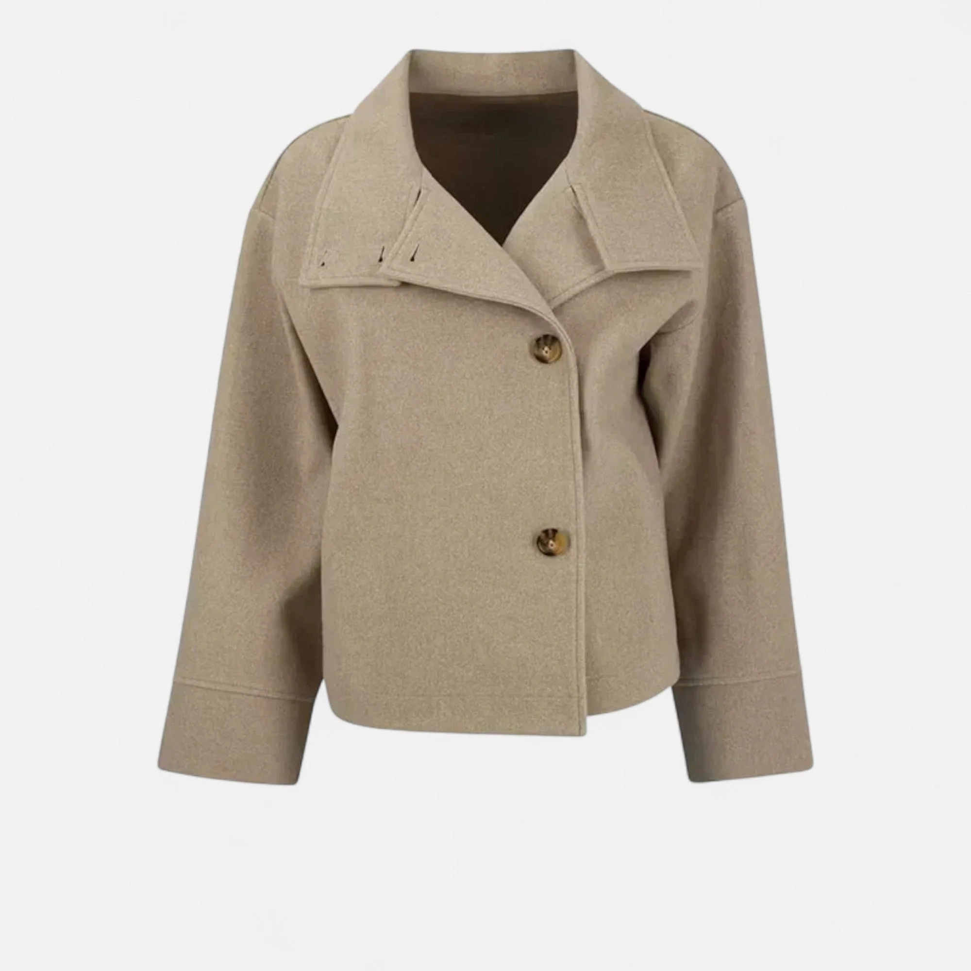 Women's Short Coat with Chic High Collar - Image 9
