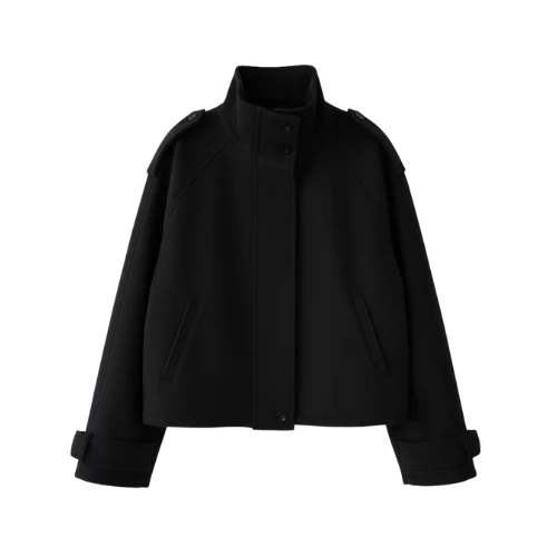 Women's Wool Coat with High Collar - Image 5