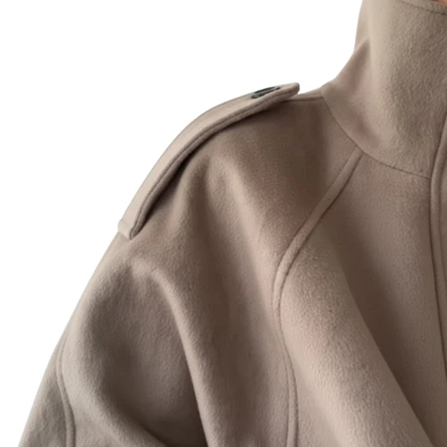 Women's Wool Coat with High Collar - Image 6